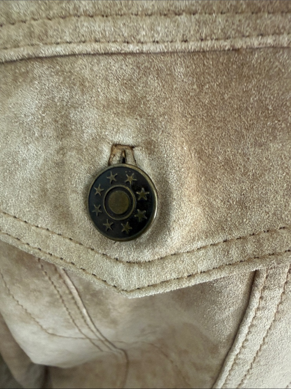 Fabio Women's Suede Leather Button-Front Jacket - Tan size XL - Picture 3 of 14